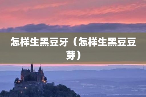 怎样生黑豆牙（怎样生黑豆豆芽）