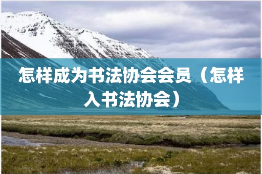 怎样成为书法协会会员（怎样入书法协会）