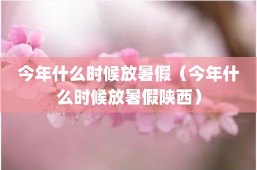 今年什么时候放暑假（今年什么时候放暑假陕西）