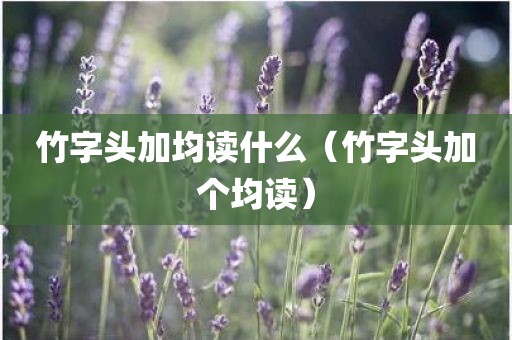 竹字头加均读什么（竹字头加个均读）