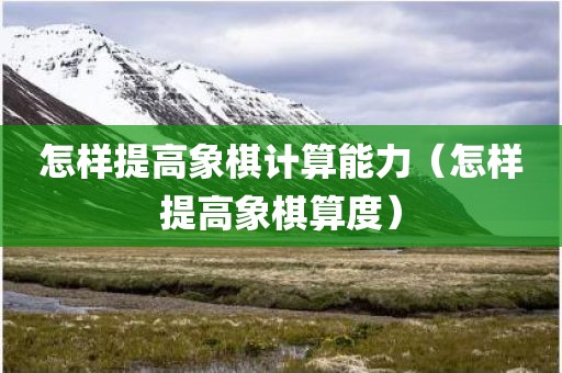怎样提高象棋计算能力（怎样提高象棋算度）