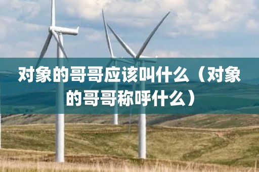 对象的哥哥应该叫什么（对象的哥哥称呼什么）