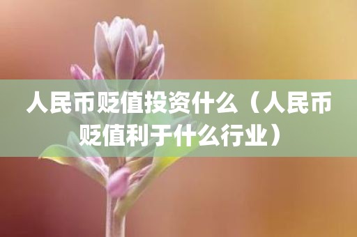 人民币贬值投资什么（人民币贬值利于什么行业）