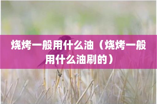 烧烤一般用什么油（烧烤一般用什么油刷的）