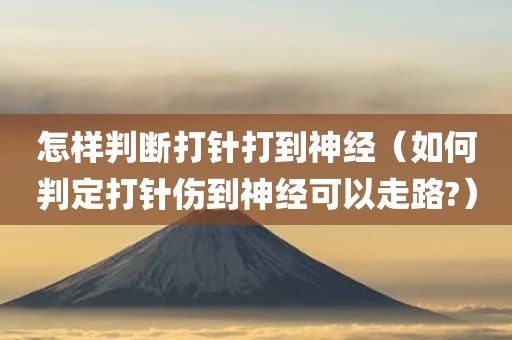 怎样判断打针打到神经(如何判定打针伤到神经可以走路?)