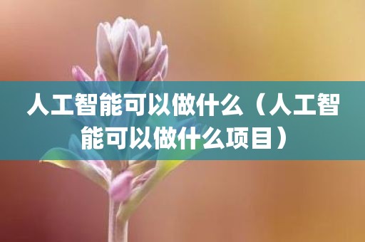 人工智能可以做什么（人工智能可以做什么项目）