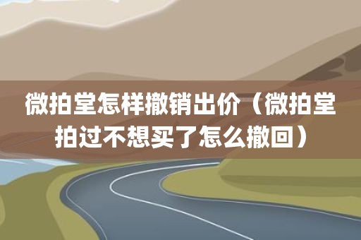 微拍堂怎样撤销出价（微拍堂拍过不想买了怎么撤回）
