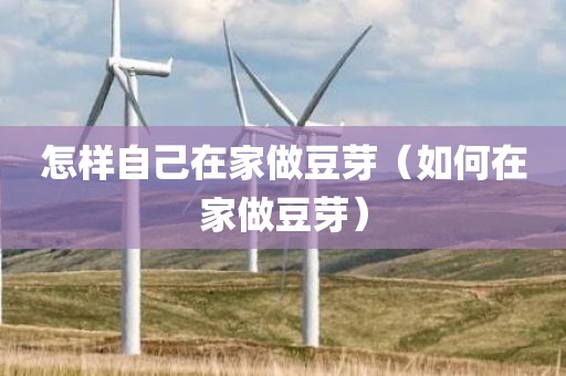 怎样自己在家做豆芽（如何在家做豆芽）
