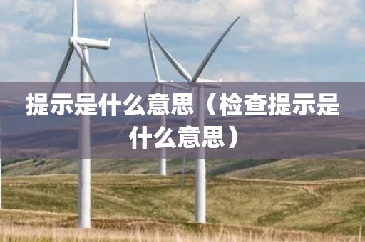 提示是什么意思（检查提示是什么意思）