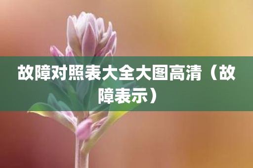 故障对照表大全大图高清（故障表示）