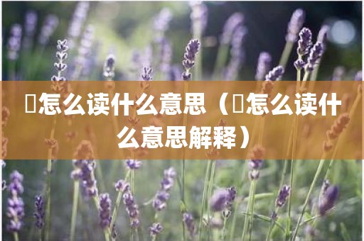 炁怎么读什么意思（炁怎么读什么意思解释）