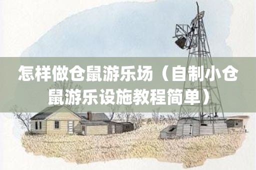 怎样做仓鼠游乐场（自制小仓鼠游乐设施教程简单）