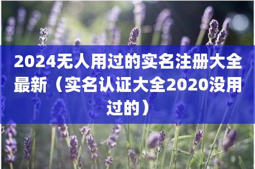 2024无人用过的实名注册大全最新(实名认证大全2020没用过的) 2024无人用过的实名注册大全最新(实名认证大全2020没用过的)
