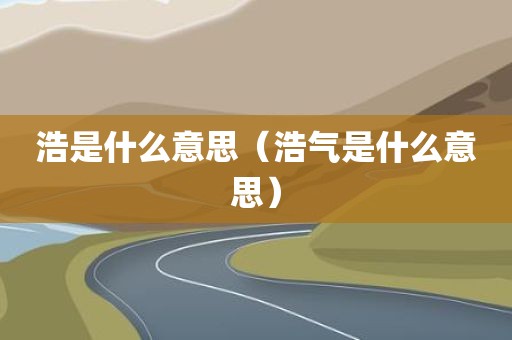 浩是什么意思（浩气是什么意思）