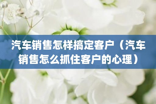 汽车销售怎样搞定客户（汽车销售怎么抓住客户的心理）