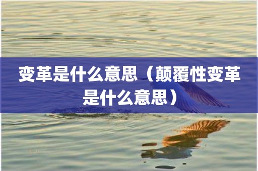 变革是什么意思（颠覆性变革是什么意思）