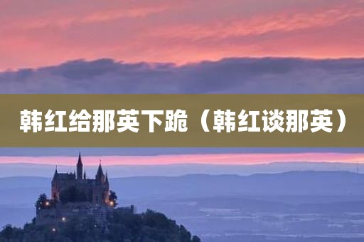 韩红给那英下跪（韩红谈那英）