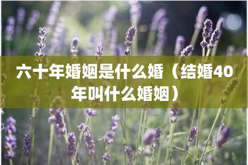 六十年婚姻是什么婚（结婚40年叫什么婚姻）