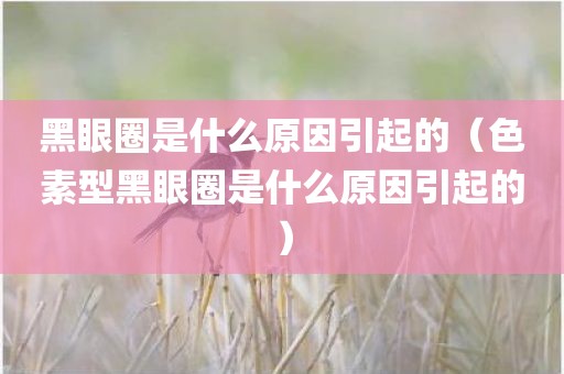 黑眼圈是什么原因引起的（色素型黑眼圈是什么原因引起的）