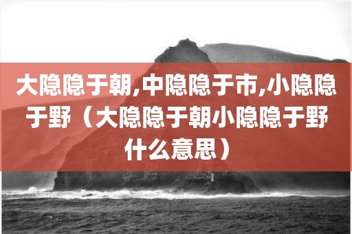 大隐隐于朝,中隐隐于市,小隐隐于野（大隐隐于朝小隐隐于野什么意思）
