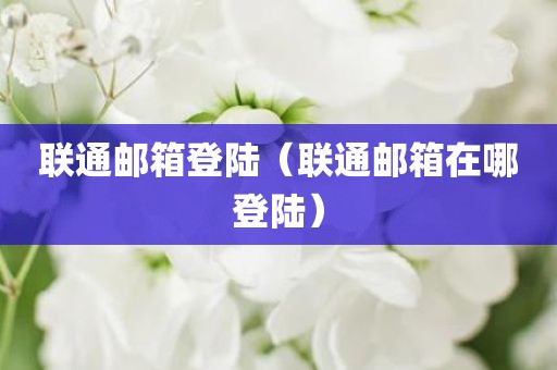联通邮箱登陆（联通邮箱在哪登陆）