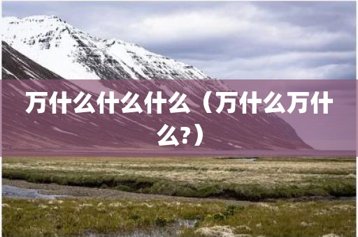 万什么什么什么（万什么万什么?）