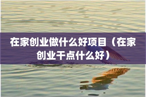 在家创业做什么好项目（在家创业干点什么好）