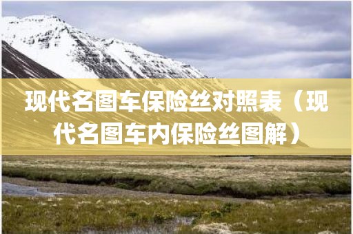 现代名图车保险丝对照表（现代名图车内保险丝图解）