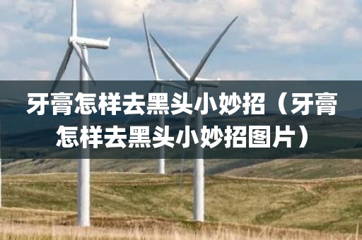 牙膏怎样去黑头小妙招（牙膏怎样去黑头小妙招图片）