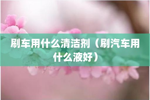 刷车用什么清洁剂（刷汽车用什么液好）