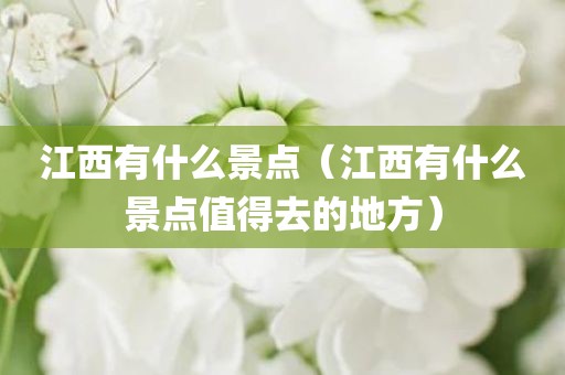 江西有什么景点（江西有什么景点值得去的地方）