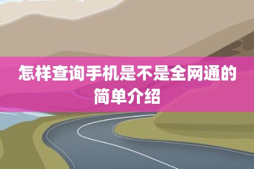 怎样查询手机是不是全网通的简单介绍