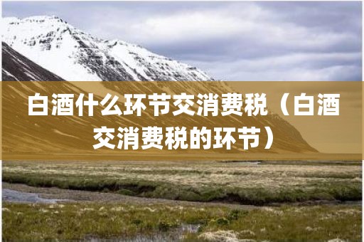 白酒什么环节交消费税（白酒交消费税的环节）