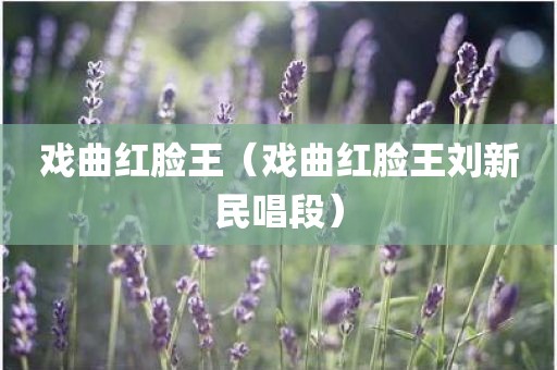 戏曲红脸王(戏曲红脸王刘新民唱段) 戏曲红脸王(戏曲红脸王刘新民唱段)