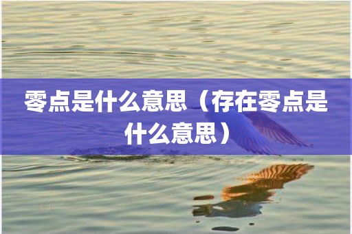 零点是什么意思（存在零点是什么意思）