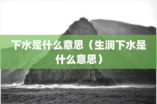 下水是什么意思(生涧下水是什么意思) 下水是什么意思(生涧下水是什么意思)