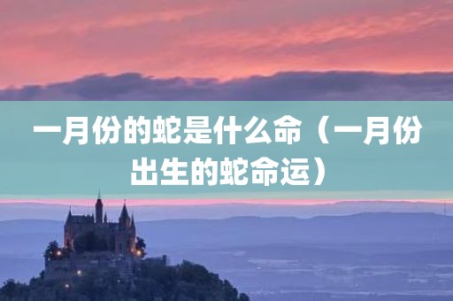一月份的蛇是什么命（一月份出生的蛇命运）