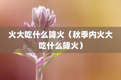 火大吃什么降火（秋季内火大吃什么降火）