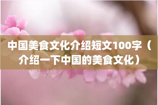 中国美食文化介绍短文100字（介绍一下中国的美食文化）
