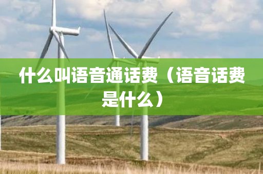 什么叫语音通话费（语音话费是什么）