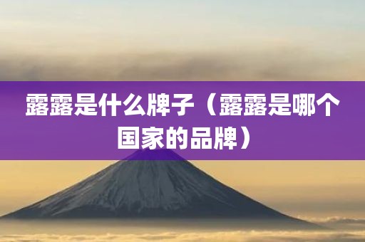 露露是什么牌子（露露是哪个国家的品牌）