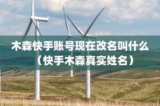 木森快手账号现在改名叫什么（快手木森真实姓名）