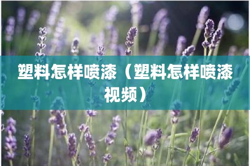 塑料怎样喷漆（塑料怎样喷漆视频）