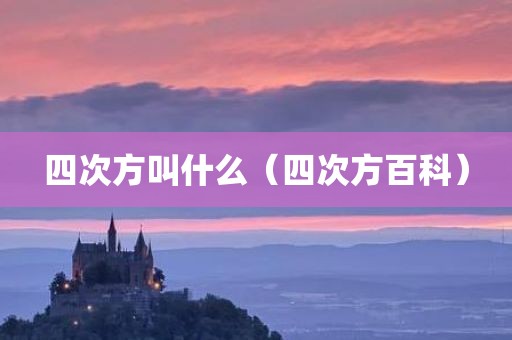 四次方叫什么（四次方百科）