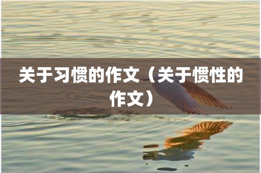 关于习惯的作文（关于惯性的作文）