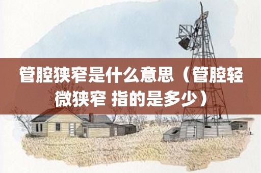 管腔狭窄是什么意思（管腔轻微狭窄 指的是多少）