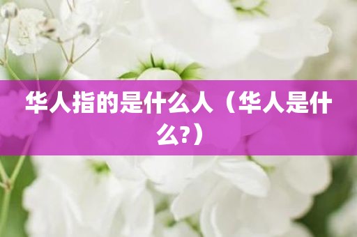 华人指的是什么人（华人是什么?）