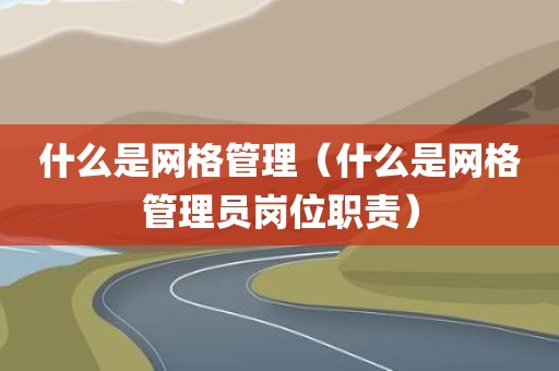 什么是网格管理(什么是网格管理员岗位职责)