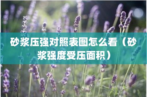 砂浆压强对照表图怎么看（砂浆强度受压面积）