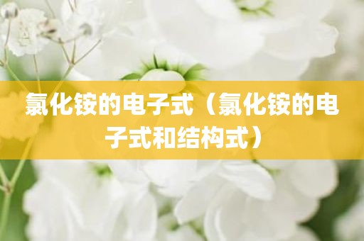 氯化铵的电子式（氯化铵的电子式和结构式）